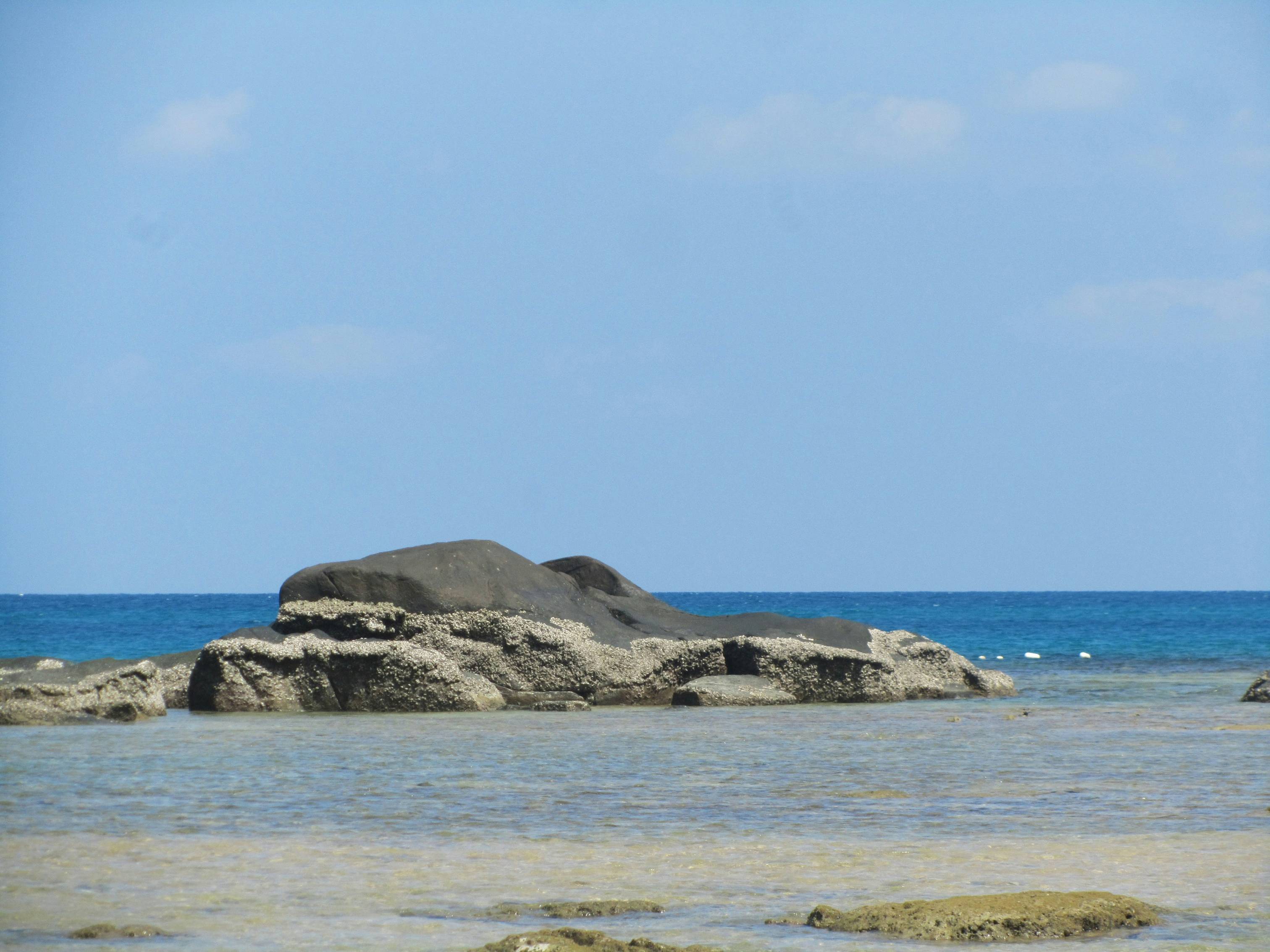 gray rock formation on sea during daytime