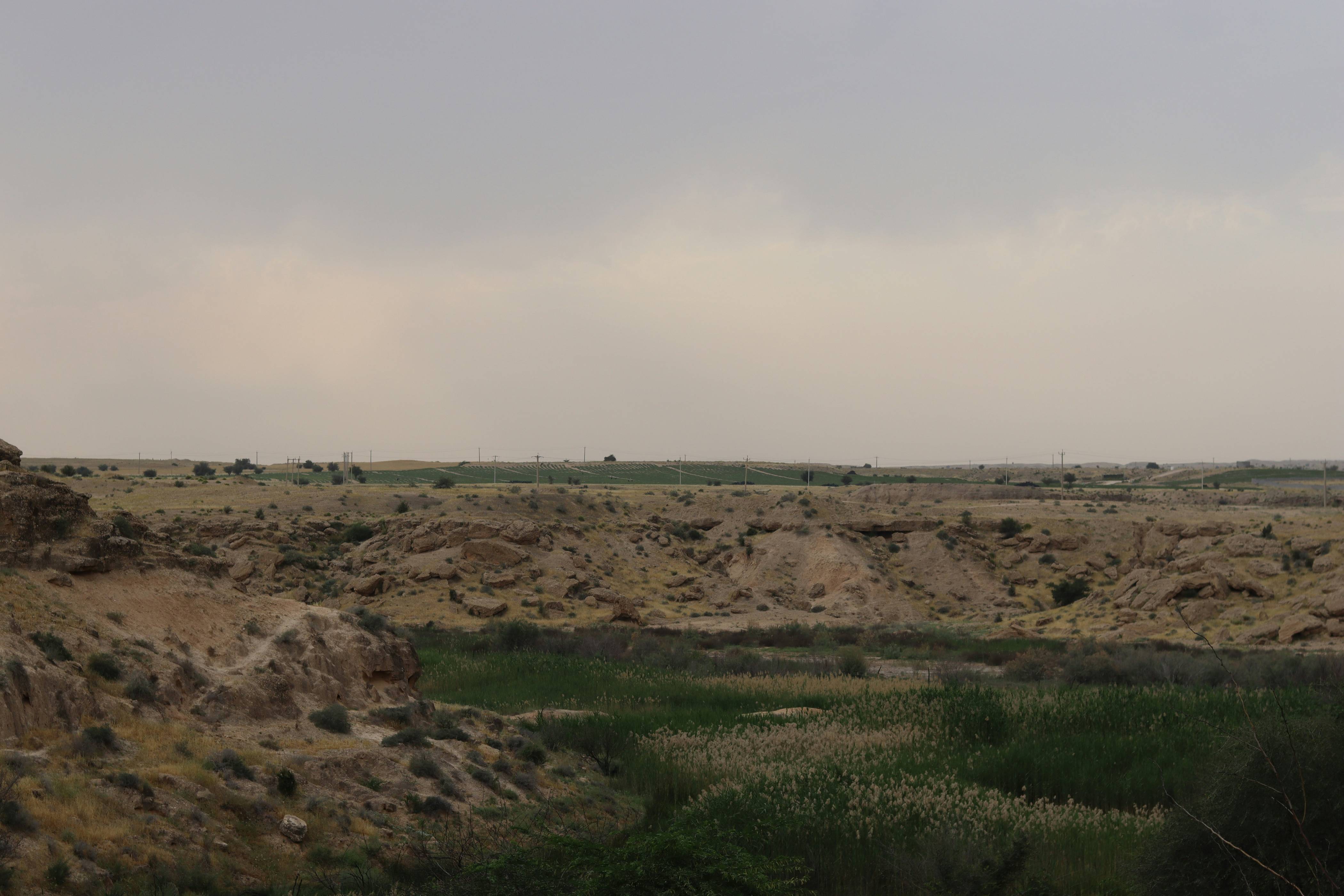 Barren landscape with a shallow river.