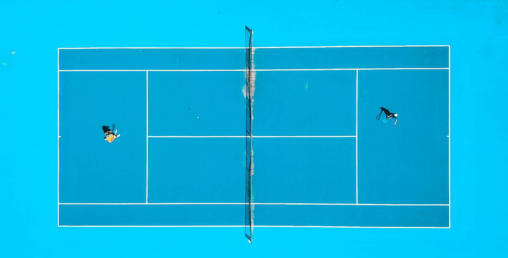 aerial photography of two person playing tennis