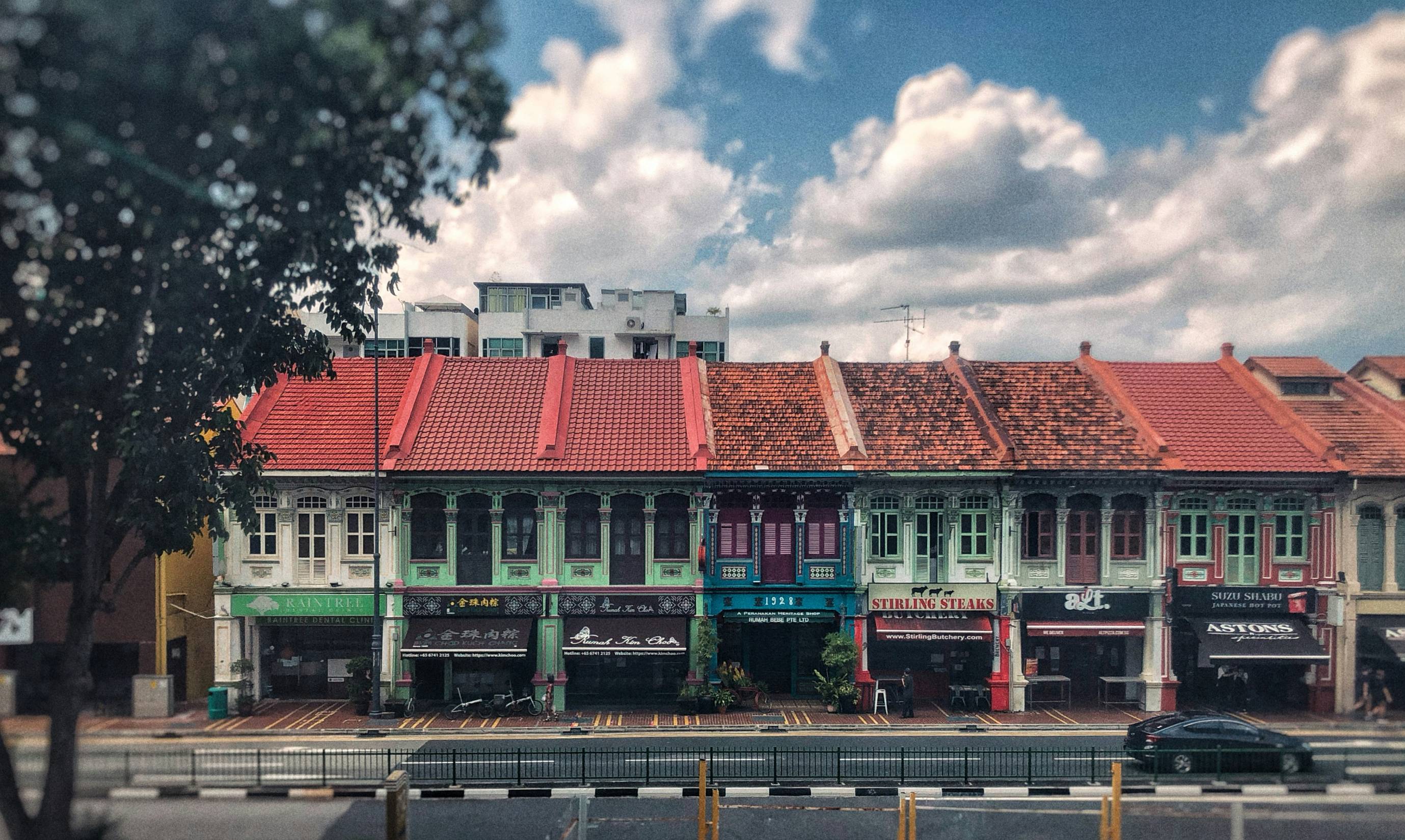 a building with a red roof